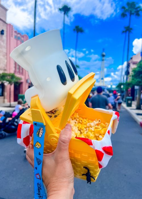 disney popcorn refillable bucket shaped like picnic basket